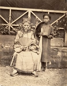 Resmi kostümlü köy şefi, Cochinchina, 1866. by Emile Gsell