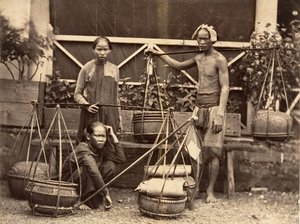 Meyve Tüccarları, Cochinchina, 1866. by Emile Gsell