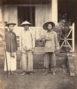 Bir Mata tarafından yönetilen mahkumlar, Cochinchina, 1866. by Emile Gsell