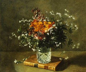 Çiçekli Natürmort, 1872 by Emile Gustave Couder