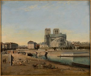 Fransızca: Le chevet de Notre-Dame, vue du quai de la Tournelle by Emile Harrouart