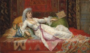 Yatan Türk Kadını; Türk kadını uzanmış, 1895 by Emile Henri La Porte