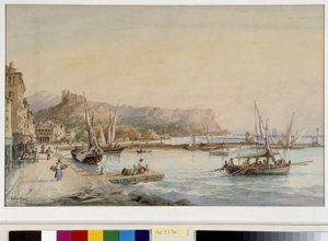 Emile Henry (1822-1920) tarafından Cassis limanının görünümü Suluboya Fondation, Provence, Marsilya by Emile Henry