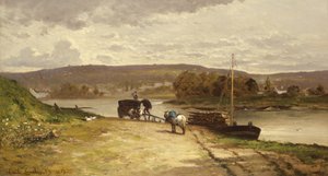 Nehir Manzarası, 1837 by Emile Lambinet