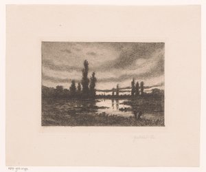 Gent yakınlarındaki Leie boyunca kavaklar by Emile Puttaert