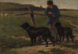 Köpekleri olan çiftçi