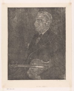 Sanatçının babasının keman ile portresi by Emilius Wilhelmus Dehé (signed by artist)