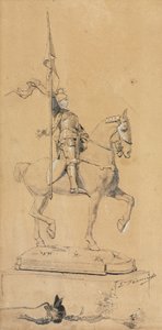 At Sırtında Joan of Arc, c. 1889-1899 (kalem ve siyah mürekkep, mürekkep yıkama ve beyaz yükseltme)