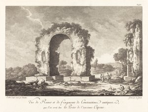 Eski Capua Antik Yapısının Kalıntıları ve Parçalarının Görünümü by Emmanuel Jean Nepomucène de Ghendt after Claude Louis Châtelet