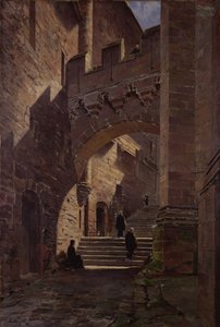 Mont Saint-Michel, Manastırdaki müstahkem kapı, 1881 by Emmanuel Lansyer