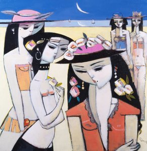 Biz Üç ve İki Diğer, 2008 (tuval üzerine yağlı boya) by Endre Roder
