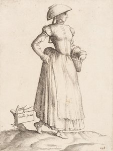 Kostüm Plakası: Galla Serva, yak. 1557-58. by Enea Vico