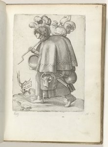 Alman askerinin karısı (nesnedeki başlık) Duitse soldatenvrouw, gekleed volgens de mode van ca. 1550 Çağdaş tüccarların tutumu by Enea Vico