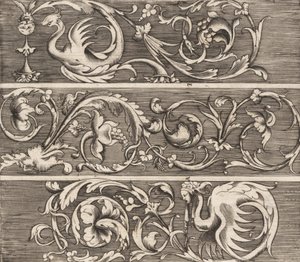 Süs Yapraklı Üç Friz, yakl. 1541-43. by Enea Vico