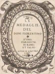 Başlık plakası: Floransalı Doni Madalyaları, yaklaşık. 1548. by Enea Vico