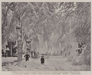Bir Kar Fırtınasından Sonra Kanadalı Bir Kış Manzarası, West Avenue, Hamilton by English Photographer