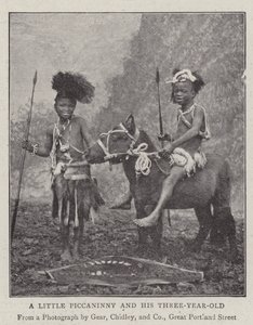 Küçük Bir Piccaninny ve Üç Yaşındaki Çocuğu by English Photographer