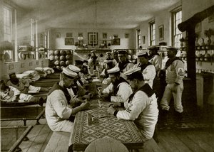 Deniz Kışlasında Bir Oda, Balina Adası, Portsmouth (s/b fotoğraf) by English Photographer