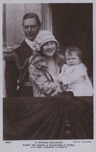 Neşeli bir buluşma, TRH York Dükü ve Düşesi, bebek Prenses Elizabeth ile (s/b fotoğraf) by English Photographer