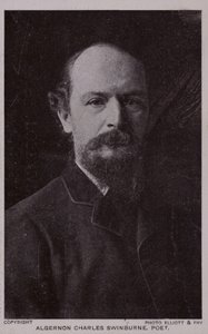 Algernon Charles Swinburne (1837-1909), İngiliz şair ve oyun yazarı by English Photographer