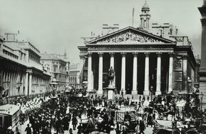 İngiltere Bankası, Threadneedle Caddesi, Londra Şehri, 1890 by English Photographer