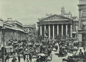 İngiltere Bankası, Threadneedle Caddesi, Londra Şehri, 1890 by English Photographer
