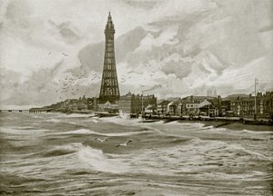 Eyfel Kulesi ile Blackpool (s/b fotoğraf) by English Photographer