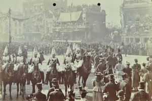 Blackwall Tüneli: Galler Prensi, daha sonra Kral VII. Edward ve Prenses İskenderiye tünelin tören açılışına katılıyor, 1897 by English Photographer