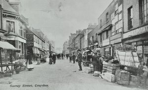 Britannia, Surrey Caddesi, Croydon: sokak pazarı, 1890 by English Photographer