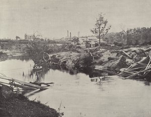Burnley Köprüsü, Yarra üzerinde, Temmuz 1891 Sellerinden sonra by English Photographer