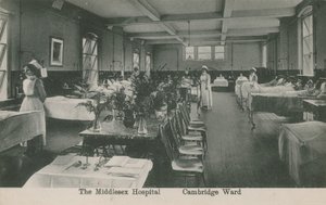 Cambridge Ward, Middlesex Hastanesi, Londra. Kartpostal 16 Ağustos 1913