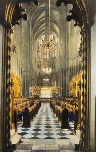 Orgun çatı katının altından koro, Westminster Abbey, Londra (fotoğraf) by English Photographer