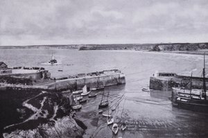 Cornwall: Newquay, Harbour (s/b fotoğraf) by English Photographer