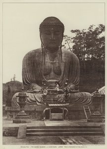 Daibutsu, Kutsal Buda, Kamakura, Japonya (s/b fotoğraf) by English Photographer