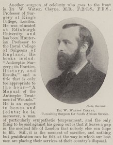 Dr W Watson Cheyne, Güney Afrika Servis Danışmanı Cerrah by English Photographer