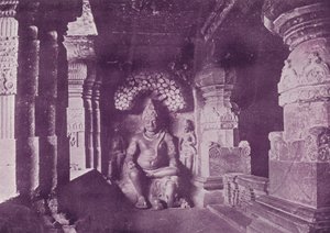 Indra Figürü, Ellora Mağaraları by English Photographer