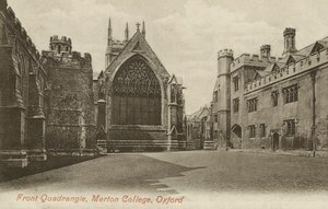 Front Quad, Merton College, Oxford, Oxfordshire (s/b fotoğraf) by English Photographer