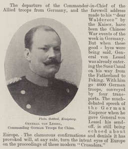 General von Lessel, Çin için Alman Birliklerine komuta ediyor by English Photographer