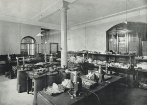 Kuyumcular Salonu, Tahlil Departmanı (s/b fotoğraf) by English Photographer