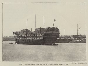 HMS Foudroyant, Lord Nelsons Eski Bayrak Gemilerinden Biri by English Photographer