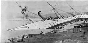 H.M Sloop Phoenix Hong Kong Tayfunu tarafından karaya sürüldü, The Graphic