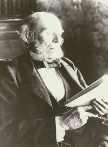 Herbert Spencer, portre, okuma (s/b fotoğraf) by English Photographer