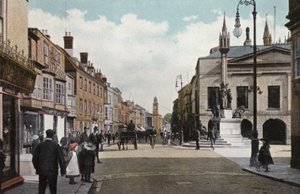 High Street ve Kraliçe Victoria Anıtı, Newport by English Photographer
