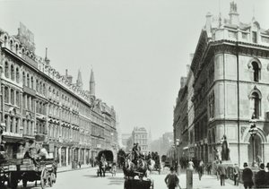 Holborn Viyadüğü, doğuya bakıyor, Londra Şehri, 1875 by English Photographer