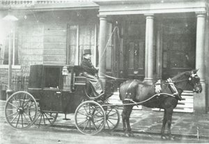Atlı taksi , 1890 by English Photographer