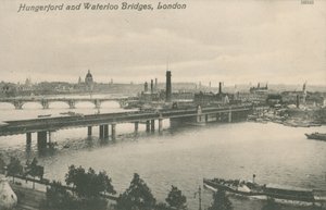 Hungerford ve Waterloo Köprüleri, Londra by English Photographer