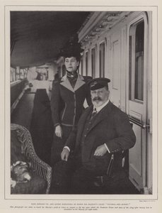 Kral Edward VII ve Kraliçe Alexandra, Majesteleri Victoria ve Albert Yatında by English Photographer