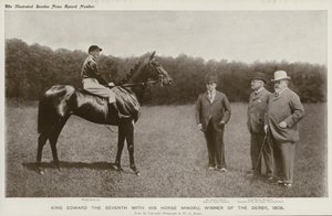 Kral Edward VII, atı Minoru ile Derby'nin galibi by English Photographer