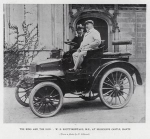 King Edward VII, Milletvekili WE Scott-Montagu ile Hampshire, Highcliffe Castle'da (s/b fotoğraf) by English Photographer