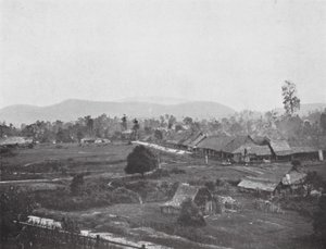 1884 yılında Kuala Lumpur, mevcut Devlet Dairelerinin bulunduğu yer (s/b fotoğraf) by English Photographer